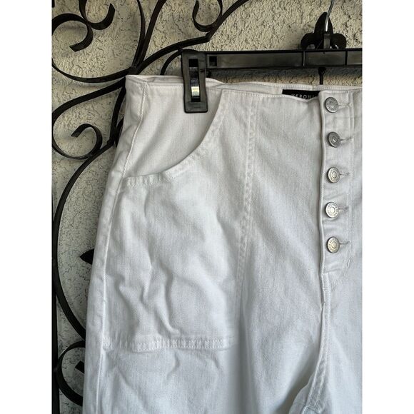 Veronica Beard Crossbow Crop Wide Crop High Rise Jeans - Size 32 - White - Picture 4 of 9